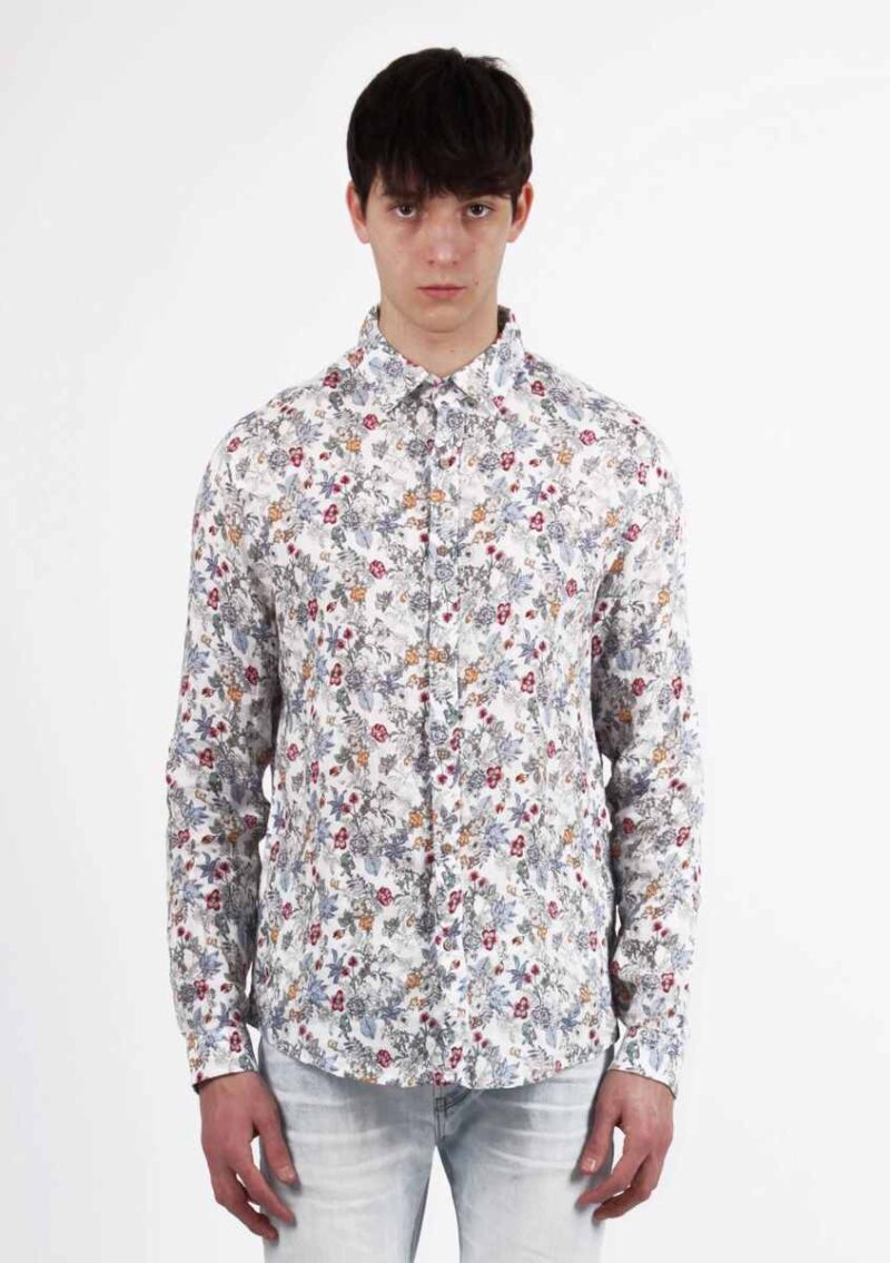 Camisa lino estampada marca Berna