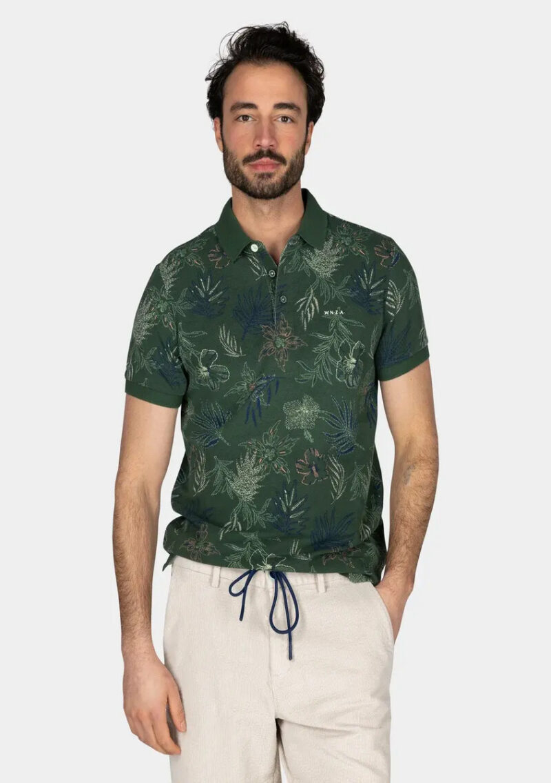 Polo estampado hojas marca NZA