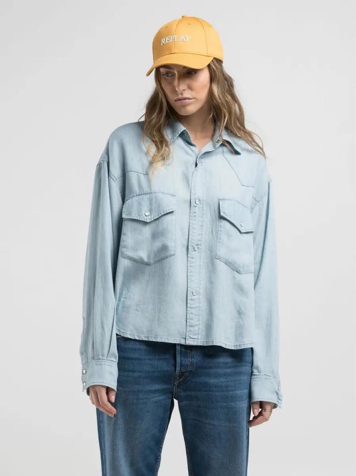Camisa Lino y Tencel denim Replay