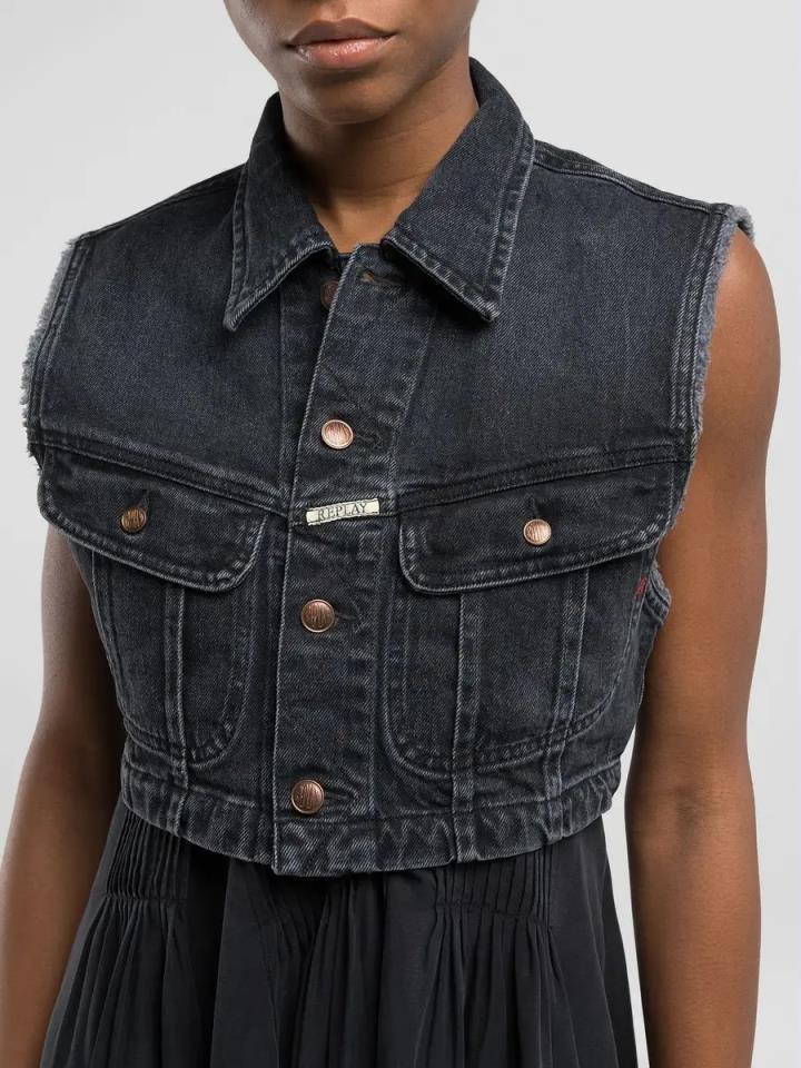 Chaleco denim corto Replay